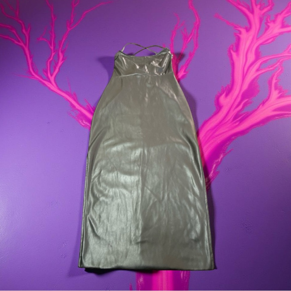 Club L London Faux Leather Cutout Dress w/Side — Size 6